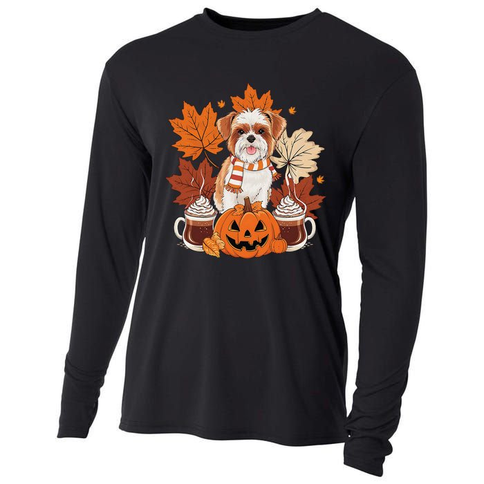 Cute Brussels Griffon Dog Cozy Scarf Autumn Halloween Coffee Cooling Performance Long Sleeve Crew