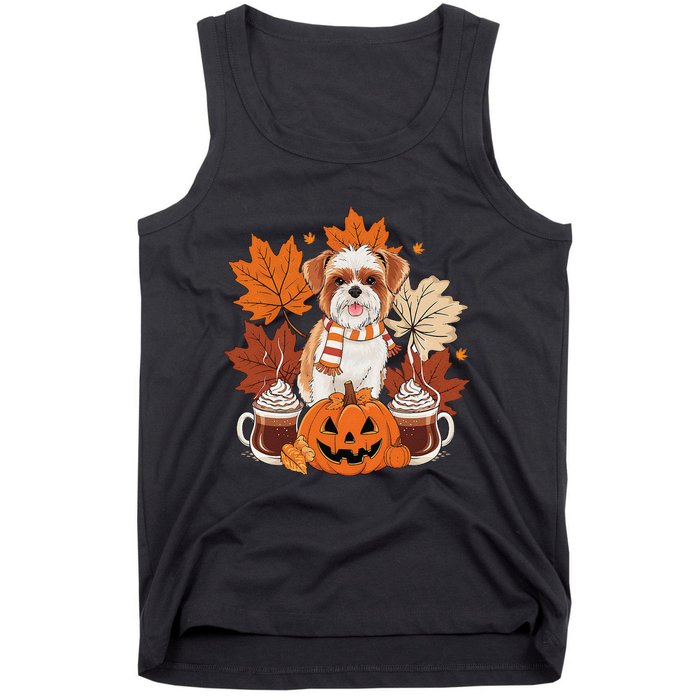 Cute Brussels Griffon Dog Cozy Scarf Autumn Halloween Coffee Tank Top