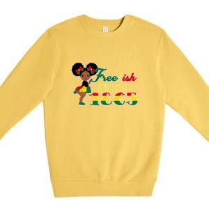 Cute Black Girl Juneteenth Freeish Since 1865 Black History Gift African Pride Premium Crewneck Sweatshirt