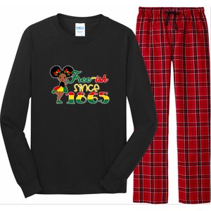 Cute Black Girl Juneteenth Freeish Since 1865 Black History Gift African Pride Long Sleeve Pajama Set