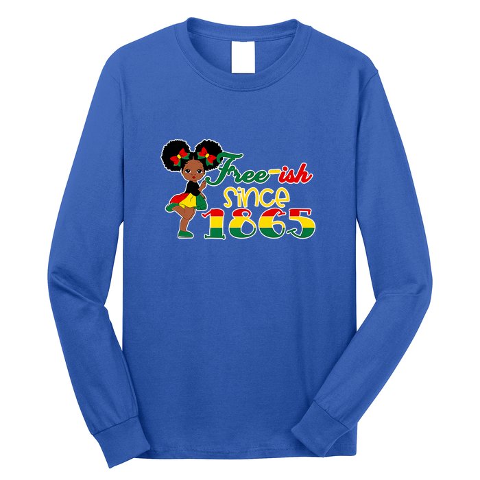 Cute Black Girl Juneteenth Freeish Since 1865 Black History Gift African Pride Long Sleeve Shirt