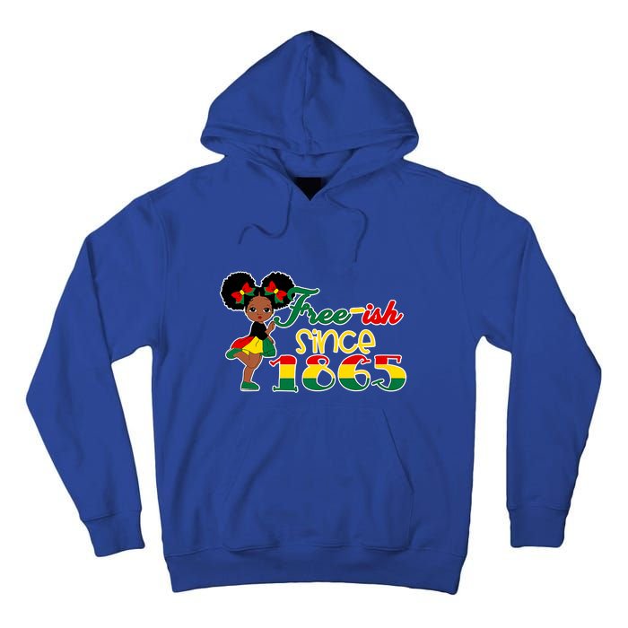 Cute Black Girl Juneteenth Freeish Since 1865 Black History Gift African Pride Tall Hoodie