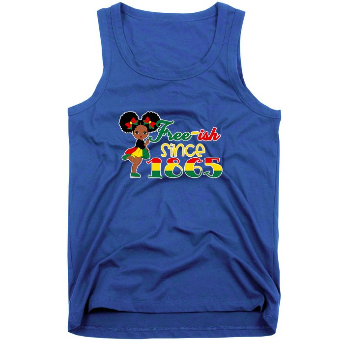 Cute Black Girl Juneteenth Freeish Since 1865 Black History Gift African Pride Tank Top