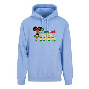 Cute Black Girl Juneteenth Freeish Since 1865 Black History Gift African Pride Unisex Surf Hoodie