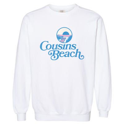 Cousins Beach Graphic White Garment-Dyed Sweatshirt