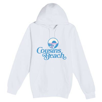 Cousins Beach Graphic White Premium Pullover Hoodie