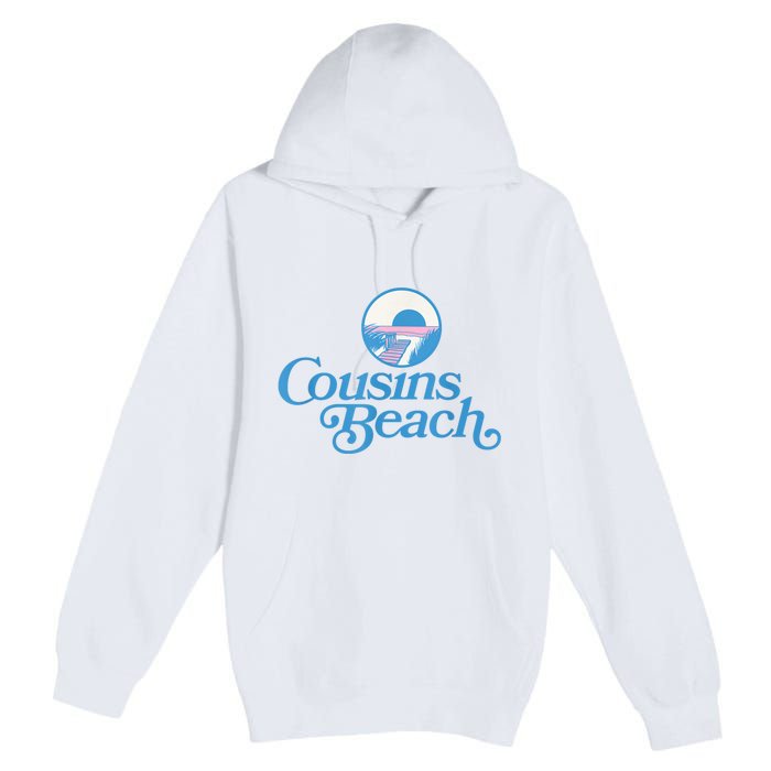 Cousins Beach Graphic White Premium Pullover Hoodie