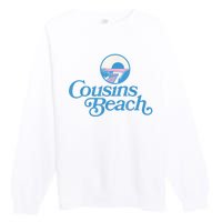 Cousins Beach Graphic White Premium Crewneck Sweatshirt