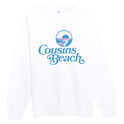 Cousins Beach Graphic White Premium Crewneck Sweatshirt