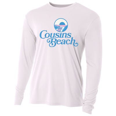 Cousins Beach Graphic White Cooling Performance Long Sleeve Crew