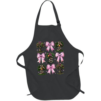 Coquette Bow Garden of Eden Religious Biblical Snake Girl Full-Length Apron With Pockets