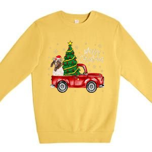 Cute Boer Goat Dog Truck Merry Christmas Goat Lover Xmas Premium Crewneck Sweatshirt