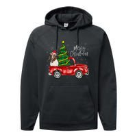 Cute Boer Goat Dog Truck Merry Christmas Goat Lover Xmas Performance Fleece Hoodie