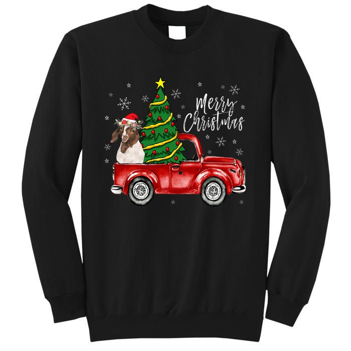 Cute Boer Goat Dog Truck Merry Christmas Goat Lover Xmas Sweatshirt