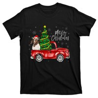 Cute Boer Goat Dog Truck Merry Christmas Goat Lover Xmas T-Shirt