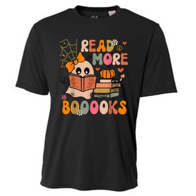 Cute Booooks Ghost Read More Books Funny Teacher Halloween Cooling Performance Crew T-Shirt