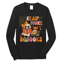 Cute Booooks Ghost Read More Books Funny Teacher Halloween Long Sleeve Shirt