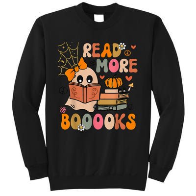 Cute Booooks Ghost Read More Books Funny Teacher Halloween Sweatshirt