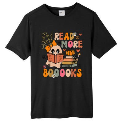 Cute Booooks Ghost Read More Books Funny Teacher Halloween Tall Fusion ChromaSoft Performance T-Shirt