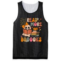 Cute Booooks Ghost Read More Books Funny Teacher Halloween Mesh Reversible Basketball Jersey Tank