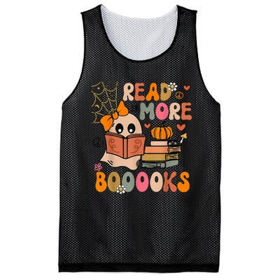 Cute Booooks Ghost Read More Books Funny Teacher Halloween Mesh Reversible Basketball Jersey Tank