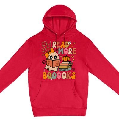 Cute Booooks Ghost Read More Books Funny Teacher Halloween Premium Pullover Hoodie