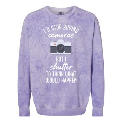 Camera Buff Gift Shutter To Think Gift Photographer Gift Colorblast Crewneck Sweatshirt