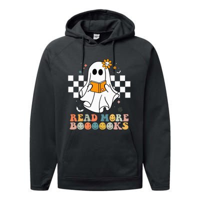 Cute Boooooks Ghost Read More Books Funny Teacher Halloween Performance Fleece Hoodie