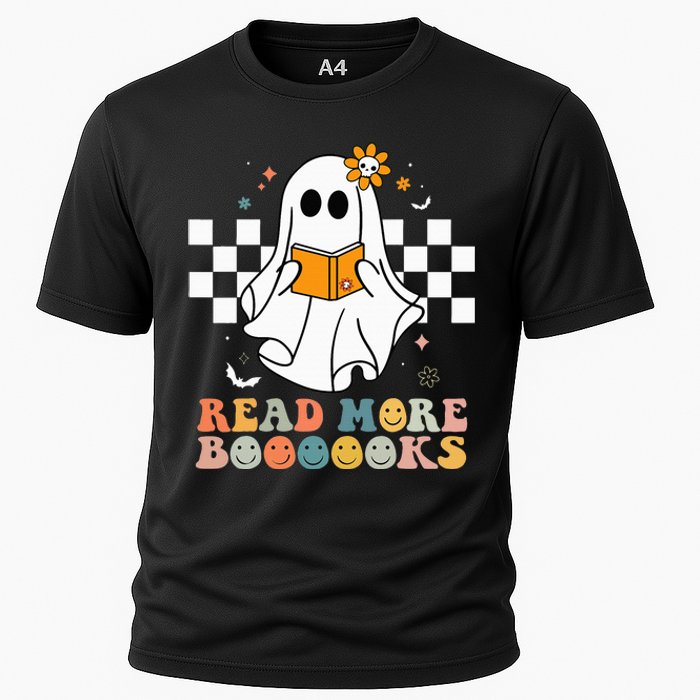 Cute Boooooks Ghost Read More Books Funny Teacher Halloween Cooling Performance Crew T-Shirt