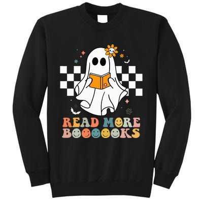 Cute Boooooks Ghost Read More Books Funny Teacher Halloween Sweatshirt