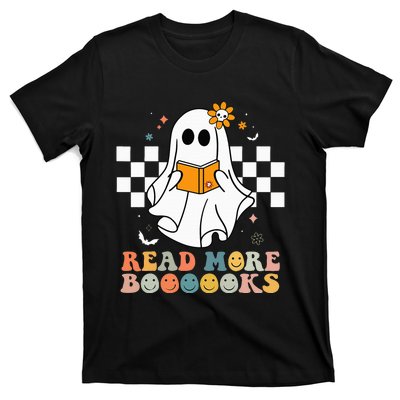 Cute Boooooks Ghost Read More Books Funny Teacher Halloween T-Shirt