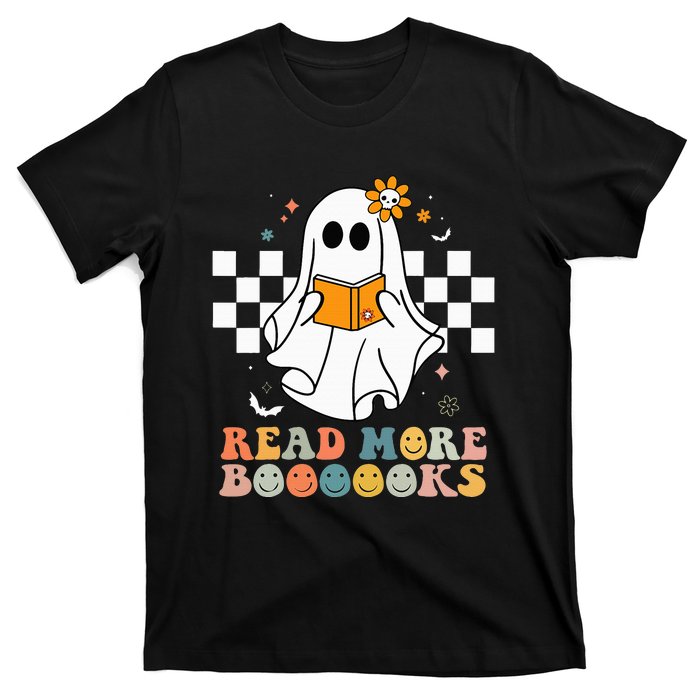 Cute Boooooks Ghost Read More Books Funny Teacher Halloween T-Shirt