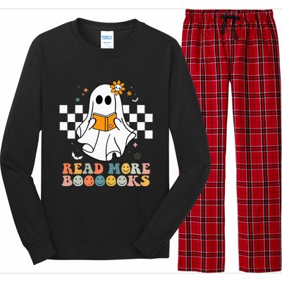 Cute Boooooks Ghost Read More Books Funny Teacher Halloween Long Sleeve Pajama Set