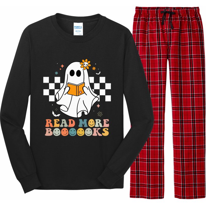 Cute Boooooks Ghost Read More Books Funny Teacher Halloween Long Sleeve Pajama Set