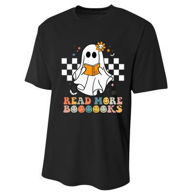 Cute Boooooks Ghost Read More Books Funny Teacher Halloween Performance Sprint T-Shirt