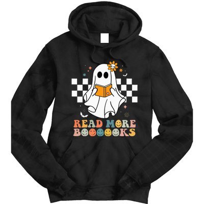 Cute Boooooks Ghost Read More Books Funny Teacher Halloween Tie Dye Hoodie