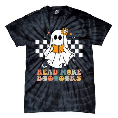 Cute Boooooks Ghost Read More Books Funny Teacher Halloween Tie-Dye T-Shirt