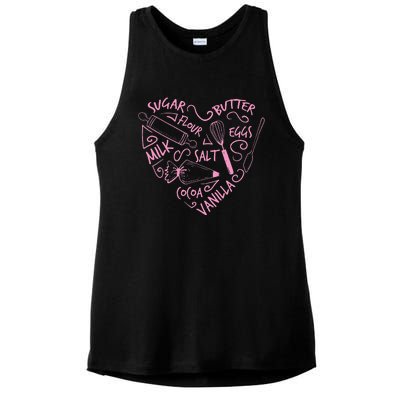 Cute Baking Gift Love Baking Cake Pastry Chef Ladies PosiCharge Tri-Blend Wicking Tank