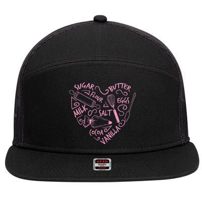 Cute Baking Gift Love Baking Cake Pastry Chef 7 Panel Mesh Trucker Snapback Hat