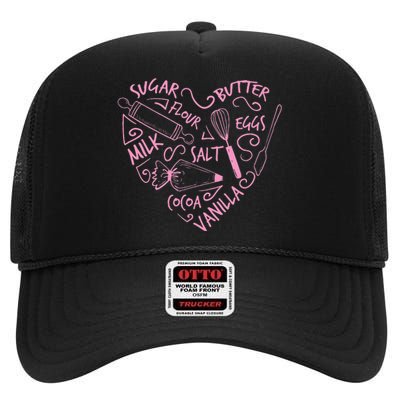 Cute Baking Gift Love Baking Cake Pastry Chef High Crown Mesh Back Trucker Hat