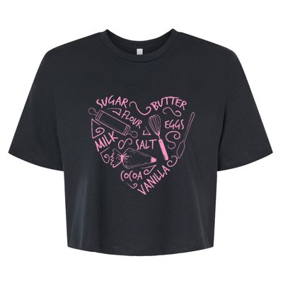 Cute Baking Gift Love Baking Cake Pastry Chef Bella+Canvas Jersey Crop Tee