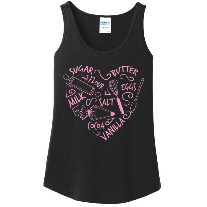 Cute Baking Gift Love Baking Cake Pastry Chef Ladies Essential Tank