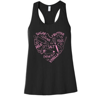 Cute Baking Gift Love Baking Cake Pastry Chef Women's Racerback Tank