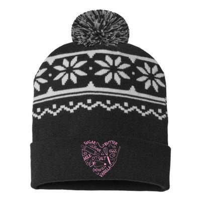 Cute Baking Gift Love Baking Cake Pastry Chef USA-Made Snowflake Beanie