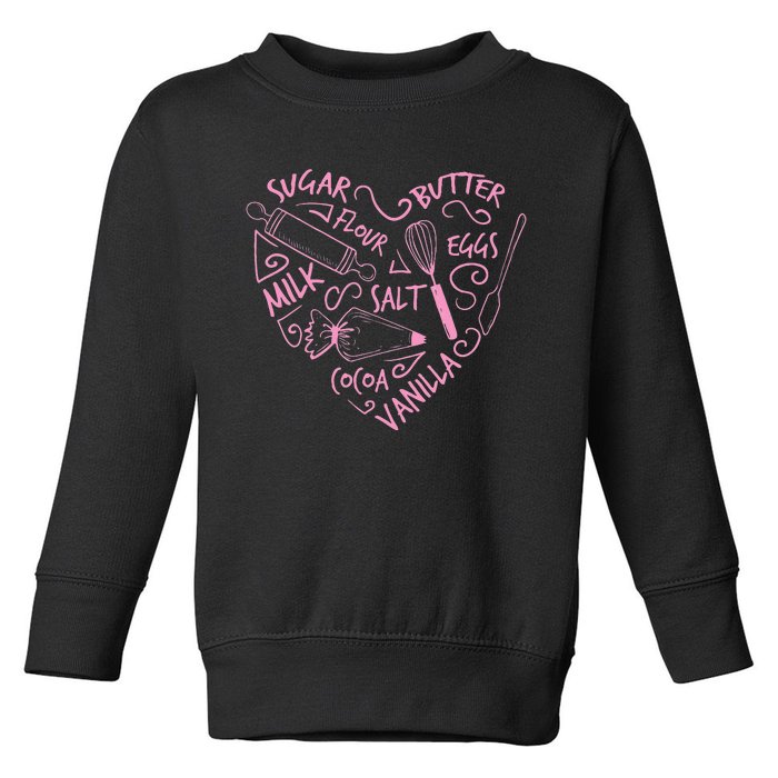 Cute Baking Gift Love Baking Cake Pastry Chef Toddler Sweatshirt