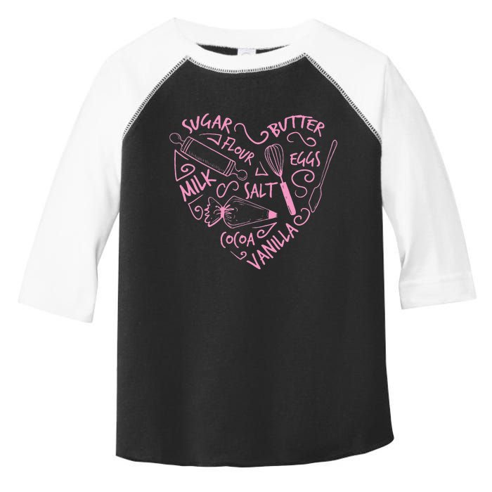 Cute Baking Gift Love Baking Cake Pastry Chef Toddler Fine Jersey T-Shirt