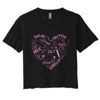 Cute Baking Gift Love Baking Cake Pastry Chef Women's Crop Top Tee