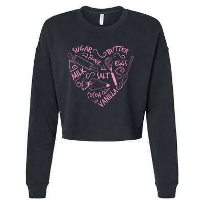 Cute Baking Gift Love Baking Cake Pastry Chef Cropped Pullover Crew