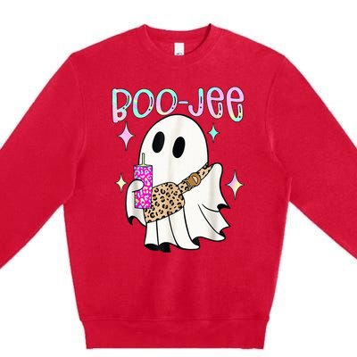 Cute Boo Ghost Spooky Funny Halloween Costume Boujee Boo Jee Premium Crewneck Sweatshirt