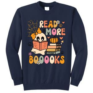 Cute Booooks Ghost Read More Books Funny Teacher Halloween Tall Sweatshirt